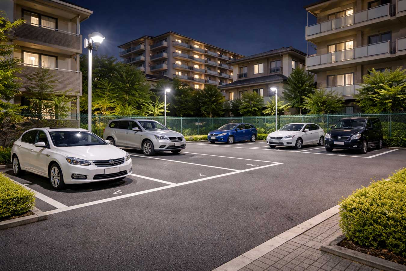 照明や見通しが良い整備された駐車場