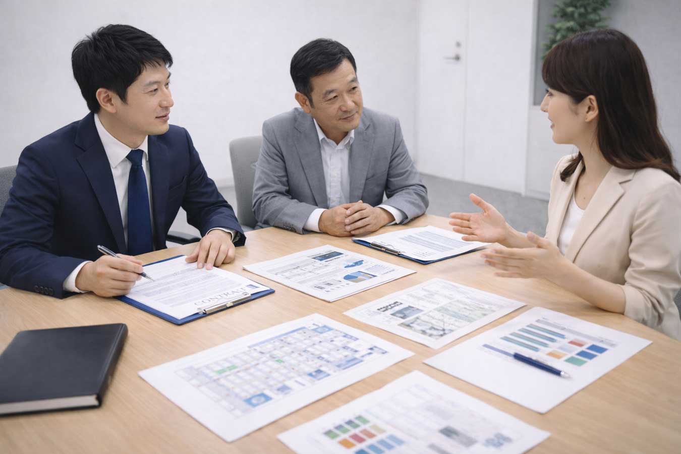 信頼性・組織性が伝わる落ち着いたイメージ